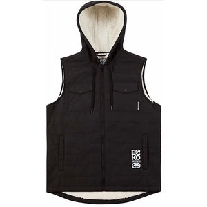 Ecko Unltd Mens Sherpa Vest Black Waist Length Hooded Zipper Pockets Logo XL New